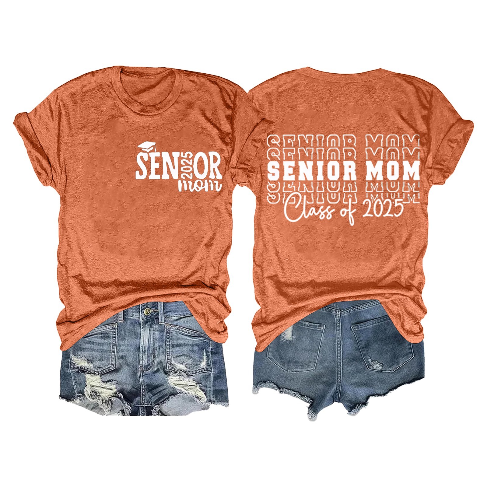 thumbnail image 1 of Camiseta de graduación para madres mayores - Promoción de 2025, poliéster-algodón, tallas S-XXL, manga corta, estampado divertido, 1 of 4